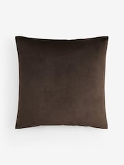 Chocolate Brown 50 x 50cm Velvet Pleat Cushion - Image 5 of 5