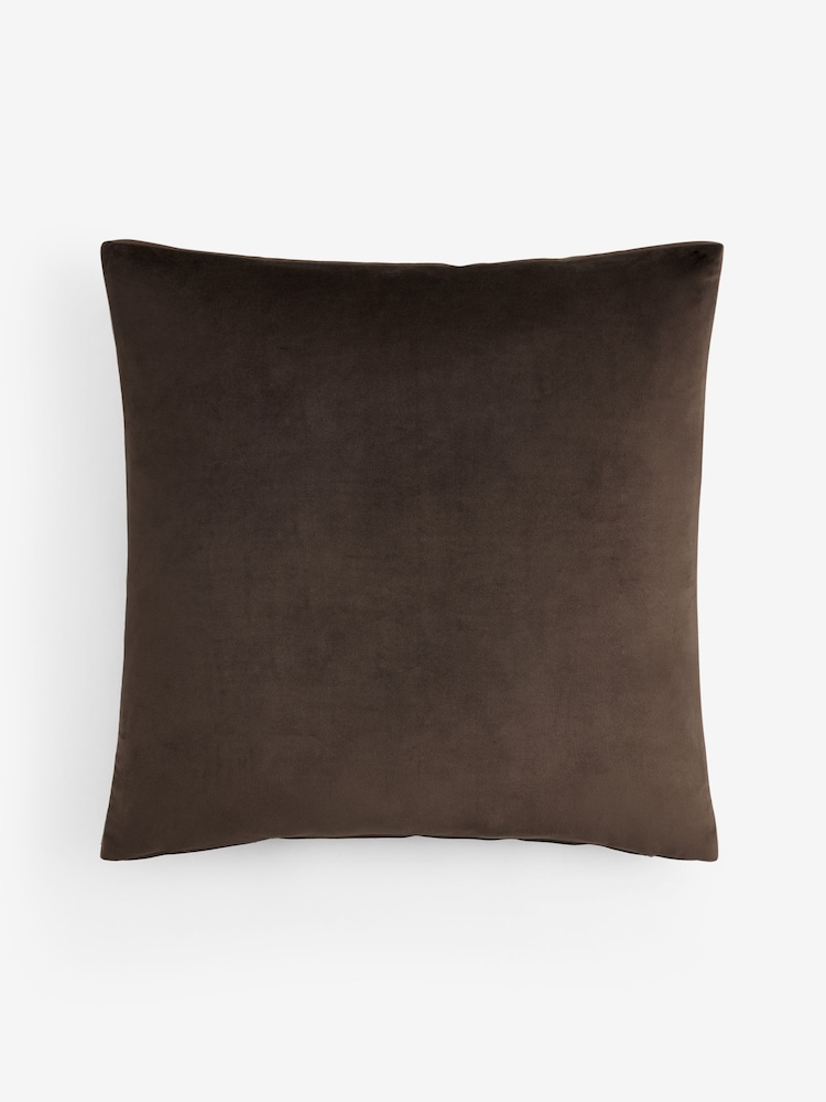 Chocolate Brown 50 x 50cm Velvet Pleat Cushion - Image 5 of 5 Chocolate Brown 50 x 50cm Velvet Pleat Cushion - Image 5 of 5