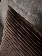 Chocolate Brown 40 x 59cm Velvet Pleat Cushion - Image 3 of 5