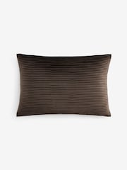 Chocolate Brown 40 x 59cm Velvet Pleat Cushion - Image 4 of 5