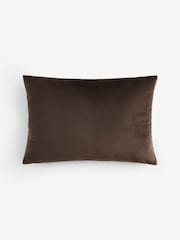 Chocolate Brown 40 x 59cm Velvet Pleat Cushion - Image 5 of 5
