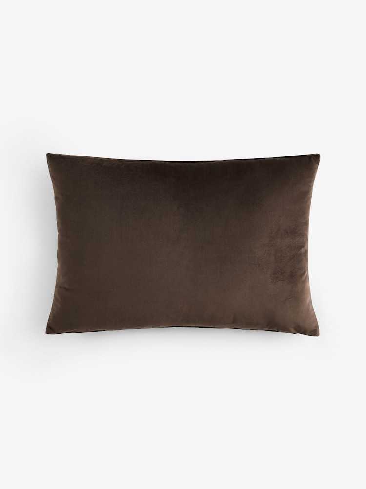 Chocolate Brown 40 x 59cm Velvet Pleat Cushion - Image 5 of 5 Chocolate Brown 40 x 59cm Velvet Pleat Cushion - Image 5 of 5