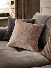 Mink Brown 43 x 43cm Velvet Crackle Cushion - Image 1 of 4