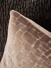 Mink Brown 43 x 43cm Velvet Crackle Cushion - Image 4 of 4