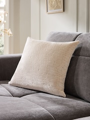 Ivory 43 x 43cm Velvet Crackle Cushion - Image 1 of 5