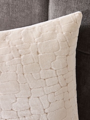 Ivory 43 x 43cm Velvet Crackle Cushion - Image 3 of 5