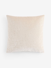 Ivory 43 x 43cm Velvet Crackle Cushion - Image 4 of 5