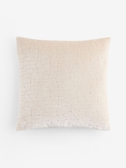 Ivory 43 x 43cm Velvet Crackle Cushion - Image 5 of 5