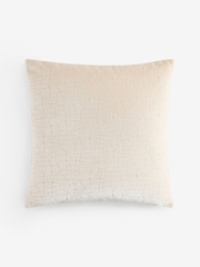 Ivory 59 x 59cm Velvet Crackle Cushion - Image 4 of 5