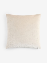 Ivory 59 x 59cm Velvet Crackle Cushion - Image 5 of 5