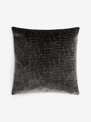 Charcoal Grey 43 x 43cm Velvet Crackle Cushion - Image 2 of 4