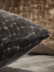 Charcoal Grey 43 x 43cm Velvet Crackle Cushion - Image 4 of 4