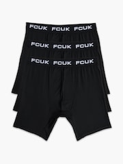 French Connection Black FCUK Stretch Boxers 3 Pack - Image 1 of 3