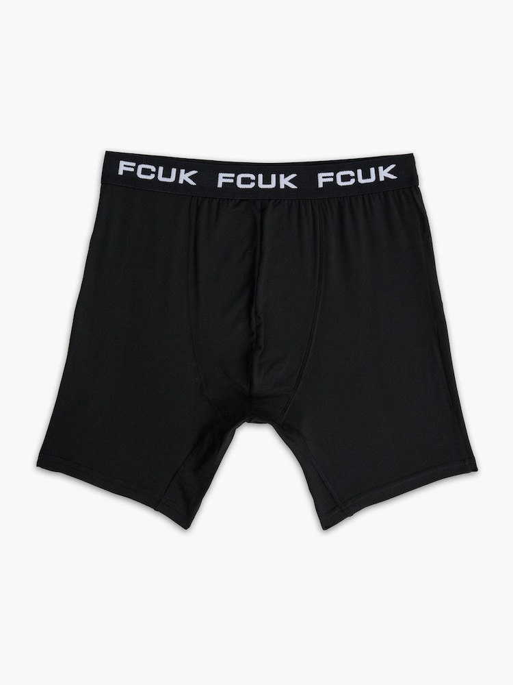 French Connection Black FCUK Stretch Boxers 3 Pack - Image 2 of 3 French Connection Black FCUK Stretch Boxers 3 Pack - Image 2 of 3