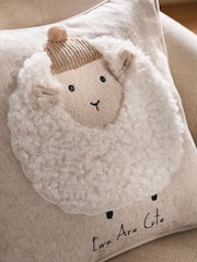 Fluffy Knit Sheep Cushion - 圖片 4/4