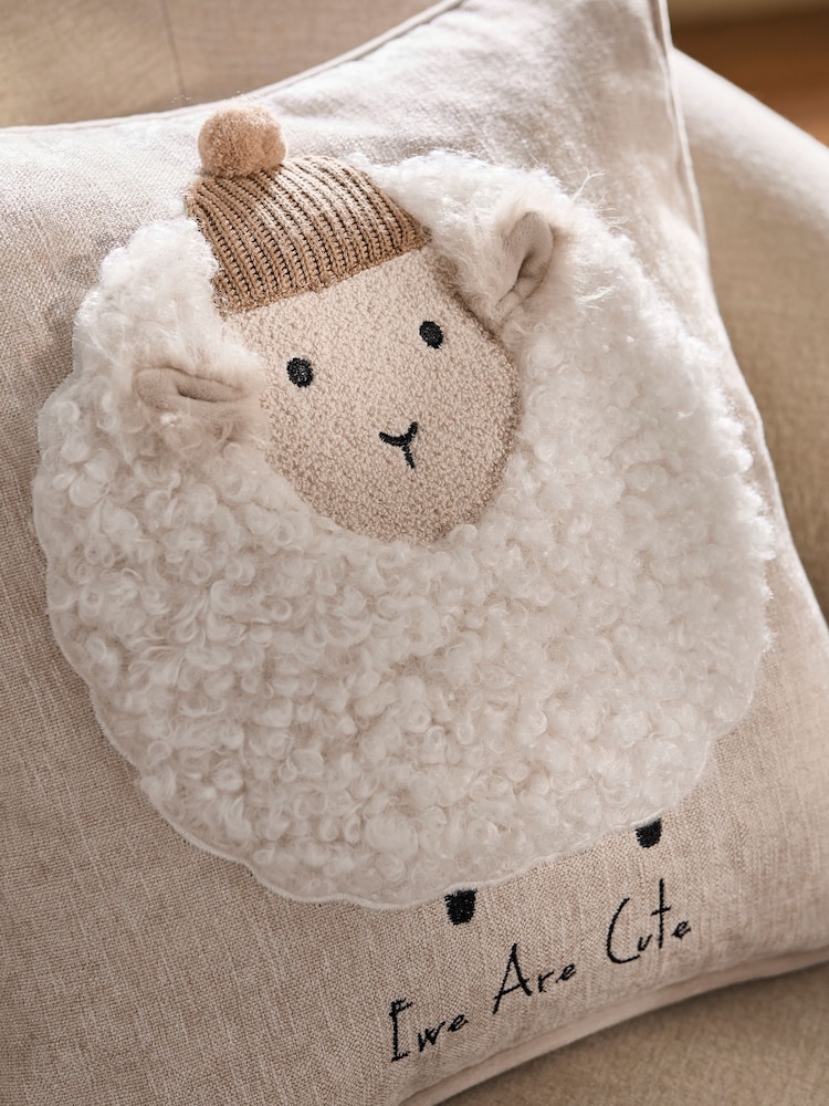 Fluffy Knit Sheep Cushion - 圖片 4/4