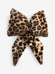 Natural 3D Faux Fur Leopard Print Cushion - Image 3 of 4