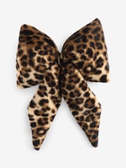 Natural 3D Faux Fur Leopard Print Cushion - Image 4 of 4