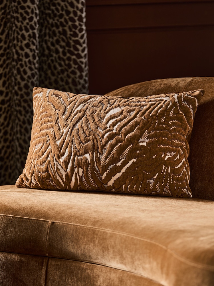 Ochre Yellow Abstract Texture 40 X 59cm Cushion - Image 1 of 4
