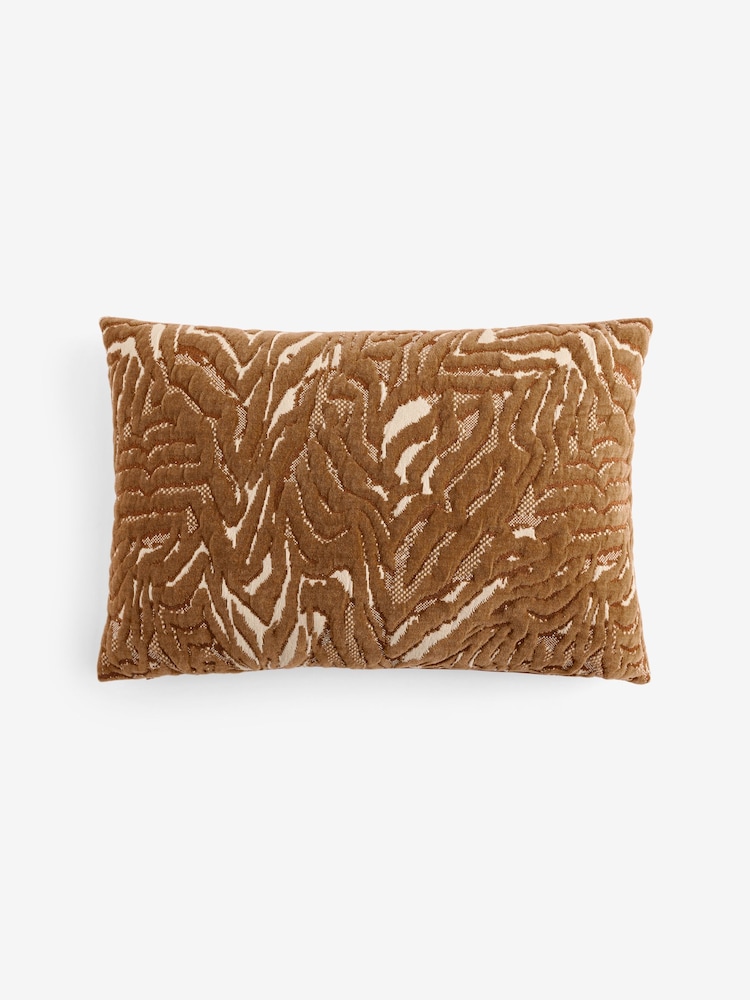 Ochre Yellow Abstract Texture 40 X 59cm Cushion - Image 2 of 4
