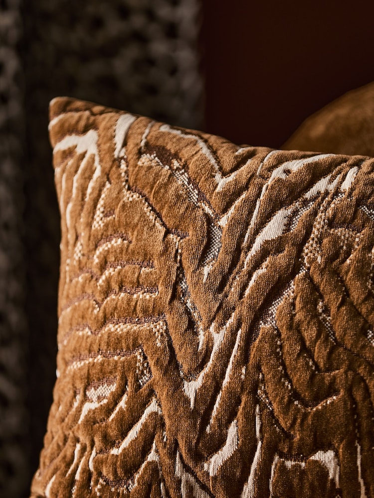 Ochre Yellow Abstract Texture 40 X 59cm Cushion - Image 4 of 4