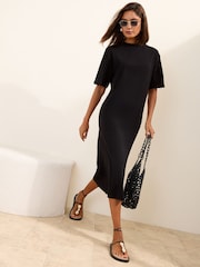 Friends Like These Black Jersey T-Shirt Midi Dress - Image 1 of 5