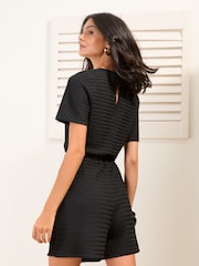 Friends Like These Black Textured Bead Detail Playsuit - Image 5 of 5