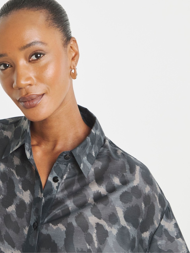 JD Williams Grey Oversized Voile Shirt - Image 4 of 4 JD Williams Grey Oversized Voile Shirt - Image 4 of 4