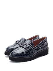 ブルー - Moda in Pelle Egoma スナッフルトリムチャンキーローファーシューズ - 画像 2 / 4