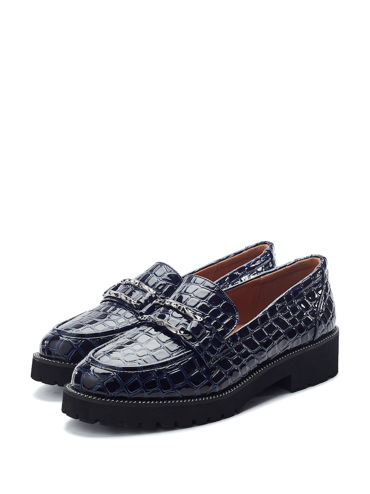 ブルー - Moda in Pelle Egoma スナッフルトリムチャンキーローファーシューズ - 画像 2 / 4