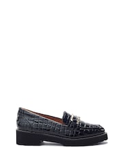 Moda in Pelle Black Egoma Snaffle Trim Chunky Loafer Shoes - Image 1 of 4