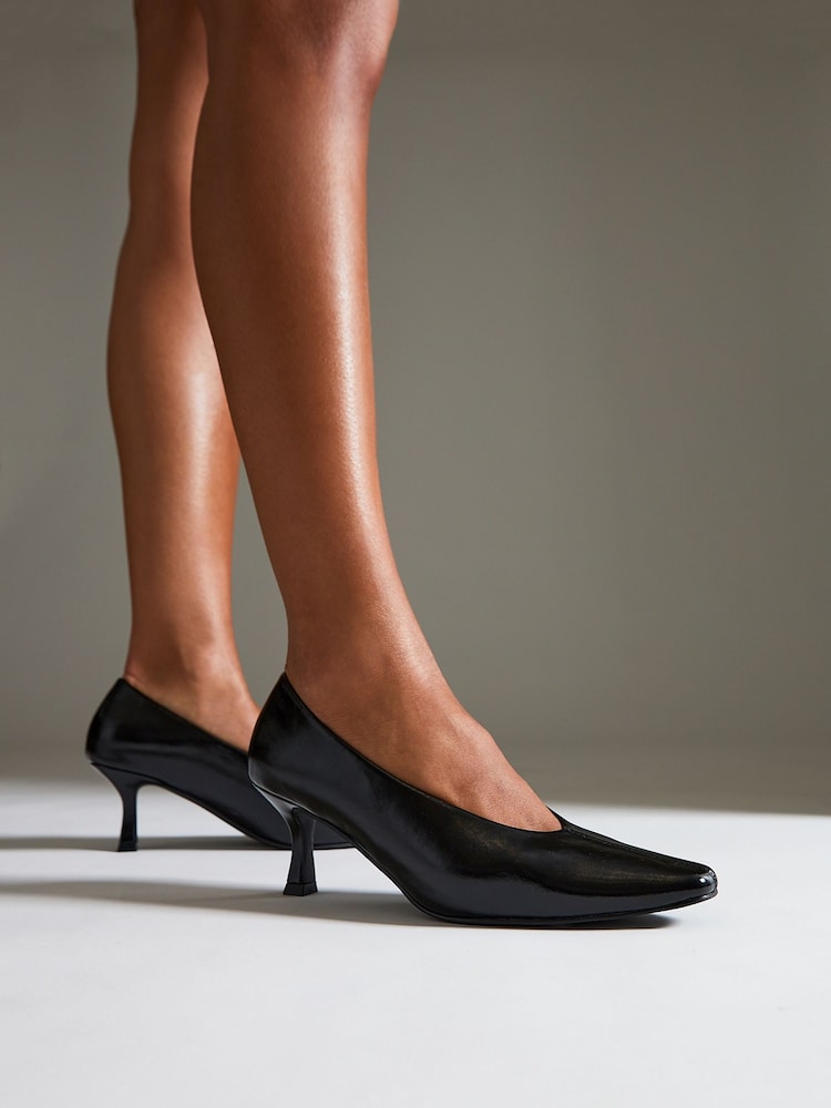 Linzi Black Delaney Square Toe Court Heels - Image 1 of 6 Linzi Black Delaney Square Toe Court Heels - Image 1 of 6