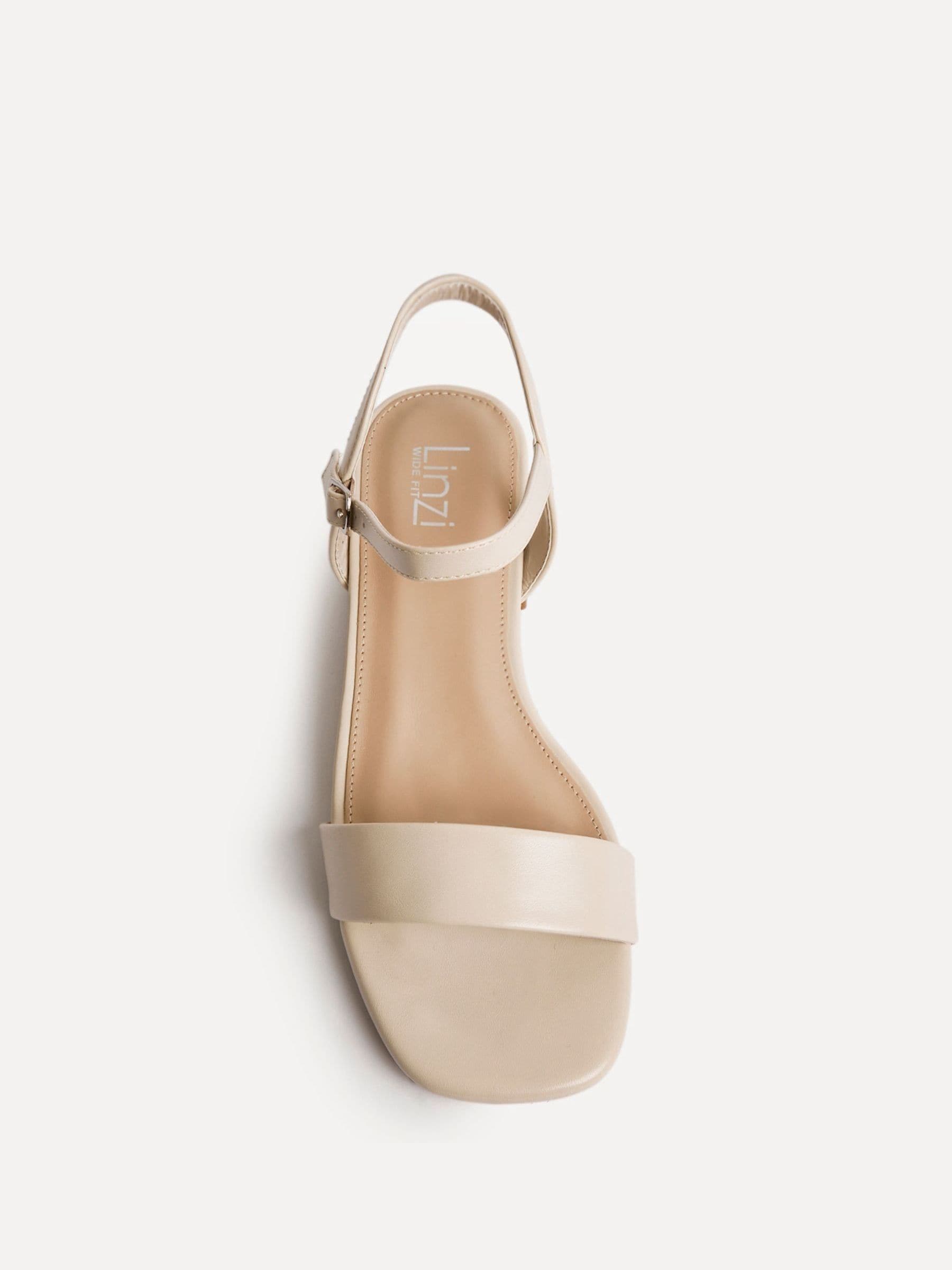 Buy Linzi Nude Wide Fit Carlie Low Chunky Block Heeled Sandals