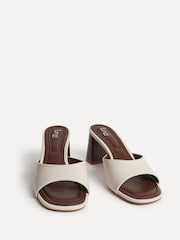 Linzi Cream Cannes Stacked Heel Mules - Image 3 of 5