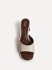 Linzi Cream Cannes Stacked Heel Mules - Image 4 of 5