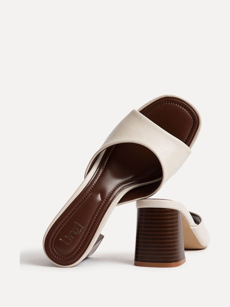 Linzi Cream Cannes Stacked Heel Mules - Image 5 of 5