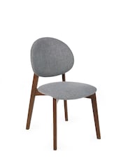 Julian Bowen Set of 2 Walnut and Grey Artemis Dining Chairs - Image 2 of 11