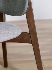 Julian Bowen Set of 2 Walnut and Grey Artemis Dining Chairs - Image 6 of 11