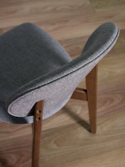 Julian Bowen Set of 2 Walnut and Grey Artemis Dining Chairs - Image 7 of 11