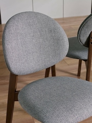 Julian Bowen Set of 2 Walnut and Grey Artemis Dining Chairs - Image 8 of 11