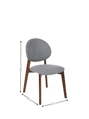 Julian Bowen Set of 2 Walnut and Grey Artemis Dining Chairs - Image 9 of 11