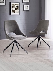 Julian Bowen Set of 2 Grey Jonah Dining Chairs - Image 1 of 11