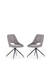 Julian Bowen Set of 2 Grey Jonah Dining Chairs - Image 2 of 11