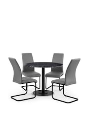 Julian Bowen Set of 4 Grey Xavier Cantilever Dining Chairs - Image 10 of 12