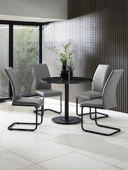 Julian Bowen Set of 4 Grey Xavier Cantilever Dining Chairs - Image 12 of 12
