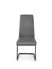 Julian Bowen Set of 4 Grey Xavier Cantilever Dining Chairs - Image 4 of 12