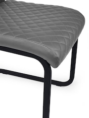 Julian Bowen Set of 4 Grey Xavier Cantilever Dining Chairs - Image 5 of 12