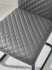 Julian Bowen Set of 4 Grey Xavier Cantilever Dining Chairs - Image 7 of 12