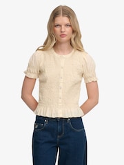 Superdry Smocked Blouse - Imagen 1 de 4