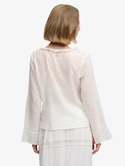 Superdry White Long-Sleeved Lace Blouse - Image 2 of 6